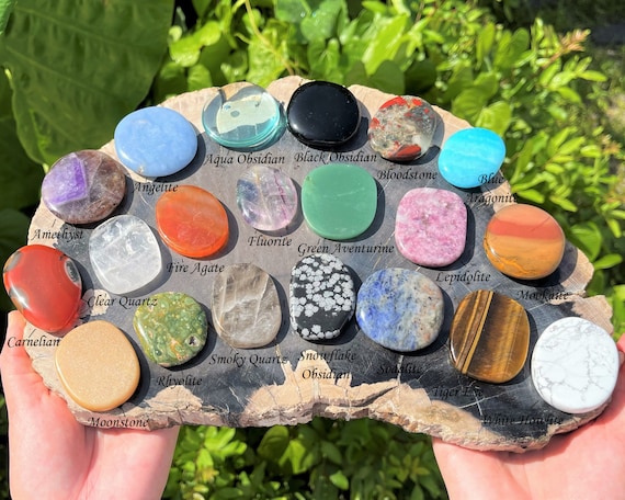 Natural Crystal Palm Stones - HUGE Assortment, Choose Your Gemstone! (Smooth Polished Palm Stone, Gemstone Pocket Stone)