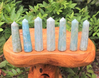 Aquamarine Crystal Obelisk, 2.5 - 4" Towers (8-Sided Polished Aquamarine Point)