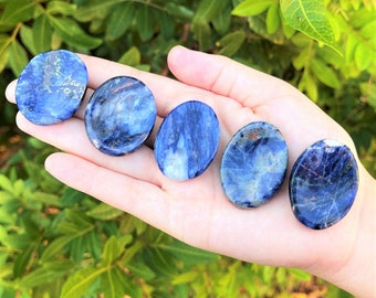Sodalite Worry Stone - Choose How Many (Sodalite Pocket Stone, Worry Stone, Polished Sodalite Crystal, Sodalite Smooth Stone)