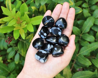 Snowflake Obsidian Tumbled Stones: Choose How Many Pieces (Premium Quality 'A' Grade)