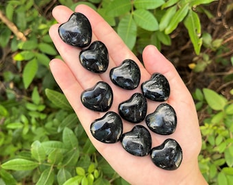 Black Tourmaline Crystal Hearts, 1