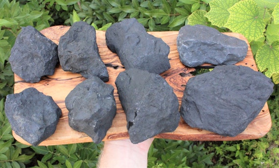 Shungite Raw Natural Stones, LARGE (2.5" - 4"): Choose How Many lb Bulk Wholesale Lots (EMF Protection, Rough Shungite Crystals)