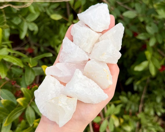 Rough White Calcite Crystals: Choose How Many Pieces (Premium Quality 'A' Grade Natural Raw Calcite Stones)