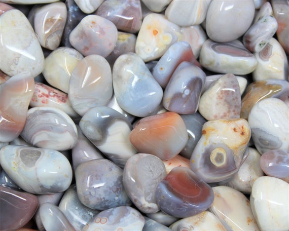 Pink Botswana Agate Tumbled Stone: Choose Ounces or lb Bulk Wholesale Lots (Premium Quality 'A' Grade)