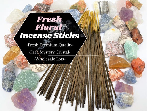 FRESH FLORAL Incense Sticks + FREE Mystery Crystal: Choose How Many (Wholesale Bulk Lots)