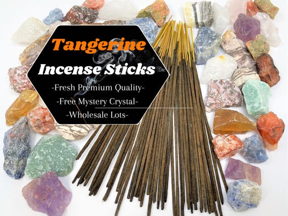 TANGERINE Incense Sticks + FREE Mystery Crystal: Choose How Many (Wholesale Bulk Lots)