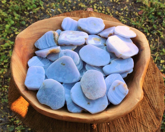 Natural Polished Blue Lace Agate Slices / 'AAA' Grade Blue Lace Agate Crystal Slabs Wholesale Bulk Lots