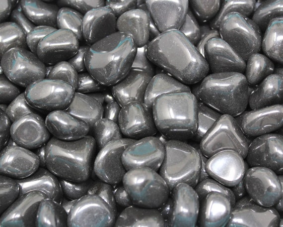 Black Agate Tumbled Stones: Choose Ounces or lb Bulk Wholesale Lots ('A' Grade Agate Crystals)