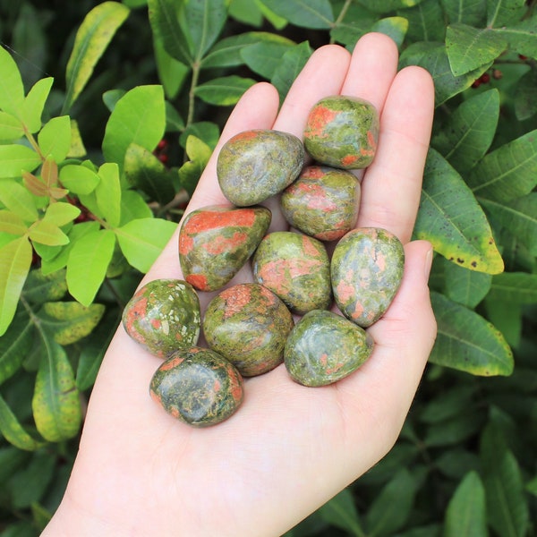 Unakite Tumbled Stones: Choose How Many Pieces (Premium Quality 'A' Grade)