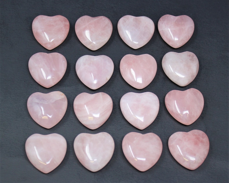 LARGE Rose Quartz Heart Crystal, 1.5 1.75 Crystal Heart, Gemstone Heart, Palm Stone, Rose Quartz Crystal, Polished Rose Quartz image 7