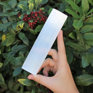 Reglas de selenita pulida de 6 pulgadas, placas de cristal de selenita (decoración del hogar, materiales para manualidades y prácticas simbólicas)