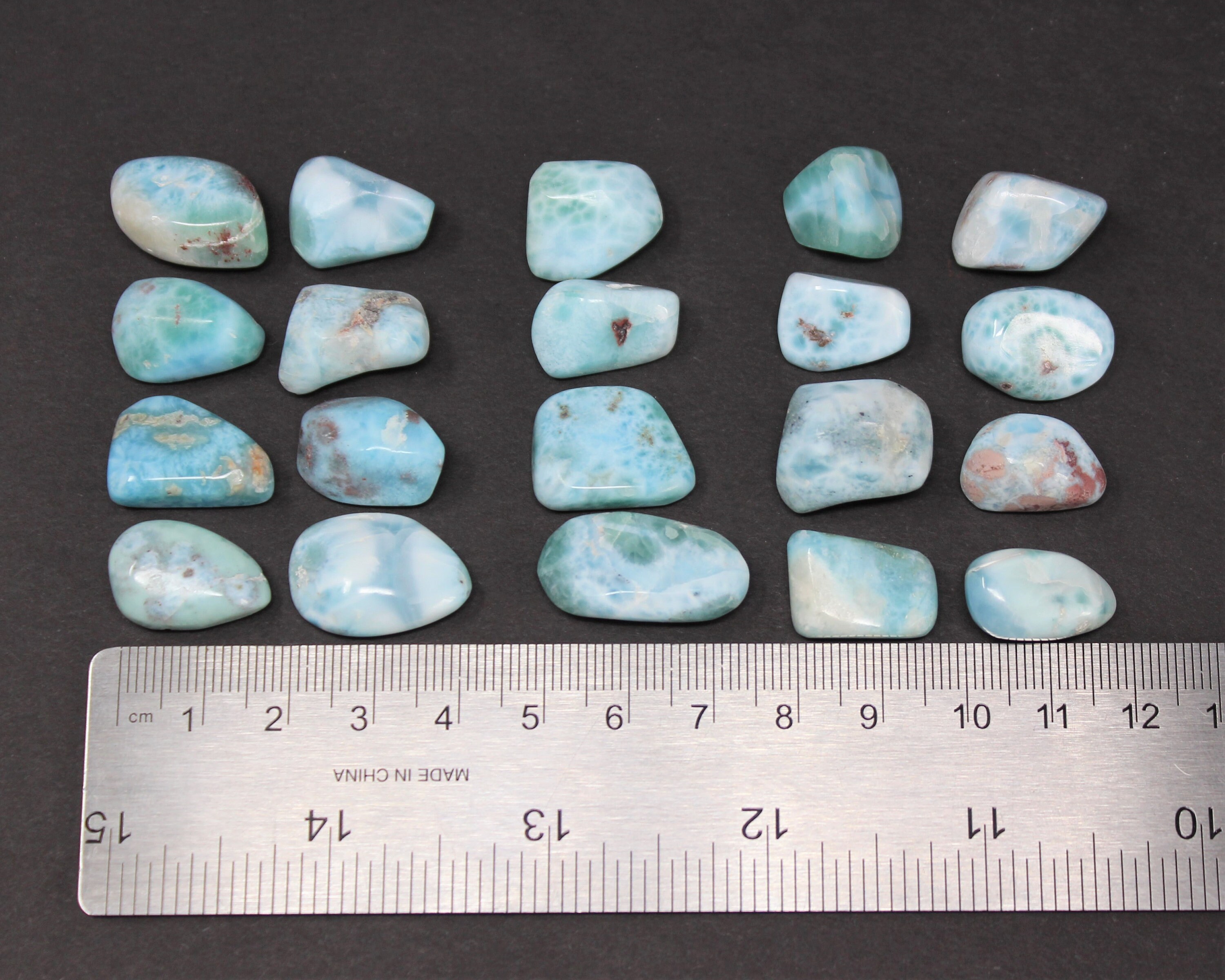 Larimar Tumbled Stones Choose How Many and Size ('A' Grade, High