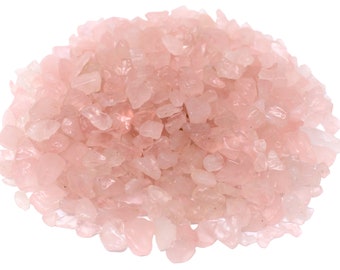 Rose Quartz Semi Tumbled Gemstone Mini Chips 5 - 15 mm: Choose Ounces or lb Loose Wholesale Bulk Lots ('A' Grade Rose Quartz Chips)