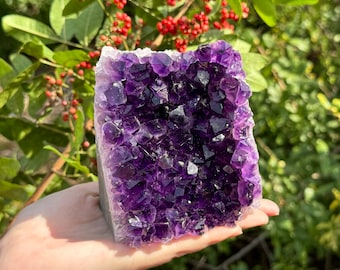 Stunning VERY LARGE Amethyst Cut Base Clusters, Crystal Quartz Geodes: 1.1 lb - 1.8 lb (A Grade, Uruguayan Amethyst Free Standing Crystal)