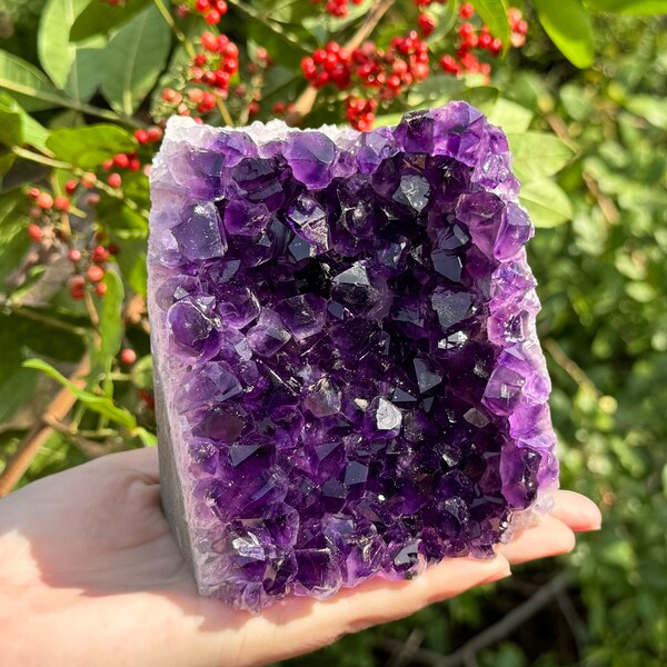 Stunning VERY LARGE Amethyst Cut Base Clusters, Crystal Quartz Geodes: 1.1 lb - 1.8 lb (A Grade, Uruguayan Amethyst Free Standing Crystal)