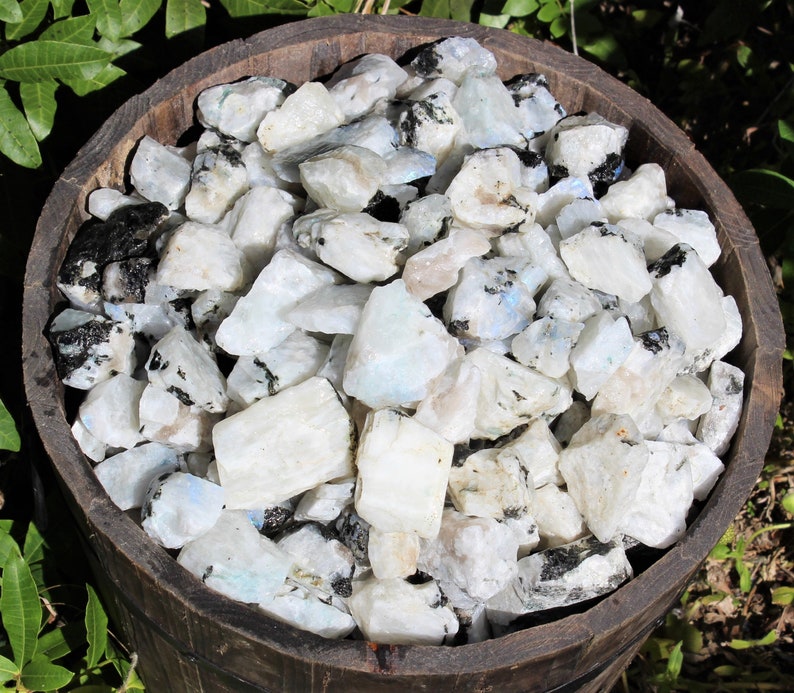 Rainbow Moonstone Natural Rough Gemstone Crystals: Choose How Many Pieces Premium Quality 'A' Grade image 6