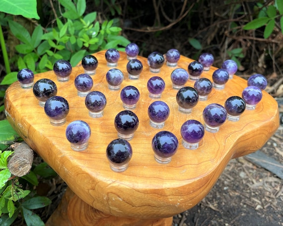 Mini Amethyst Crystal Sphere + Display Stand, 0.75" - 1": Choose How Many ('AAA' Grade, Amethyst Crystal Ball, Amethyst Sphere)
