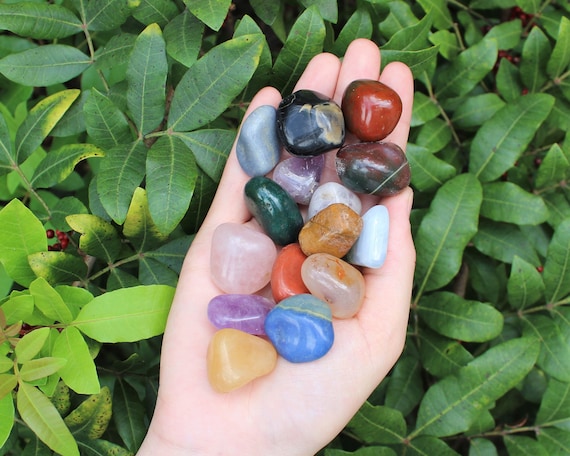 Assorted Mixed Tumbled Stones MEDIUM 1/4 lb Wholesale Bulk Lot