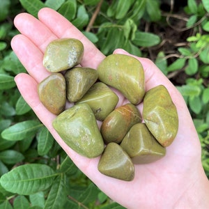 Green Opal Tumbled Stones: Choose How Many Pieces (Premium Quality 'A' Grade)