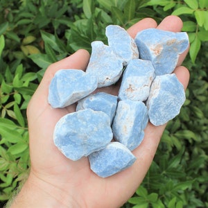 Angelite Raw Natural Stones: Choose How Many Pieces (Premium Quality 'A' Grade) (Peru)