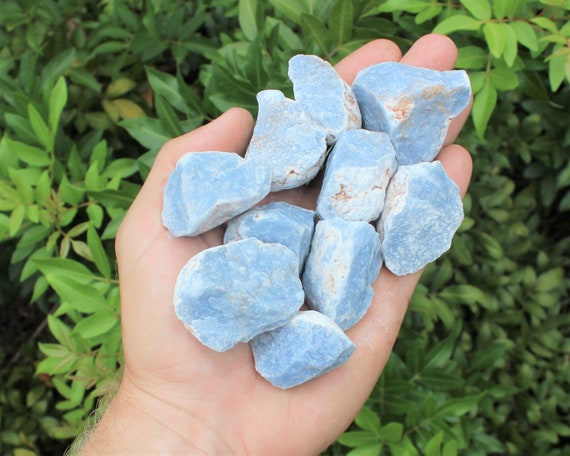 Angelite Raw Natural Stones: Choose How Many Pieces (Premium Quality 'A' Grade) (Peru)