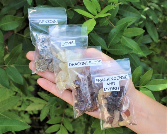 Resin Incense Sampler Set of 4: Frankincense and Myrrh - Benzoin