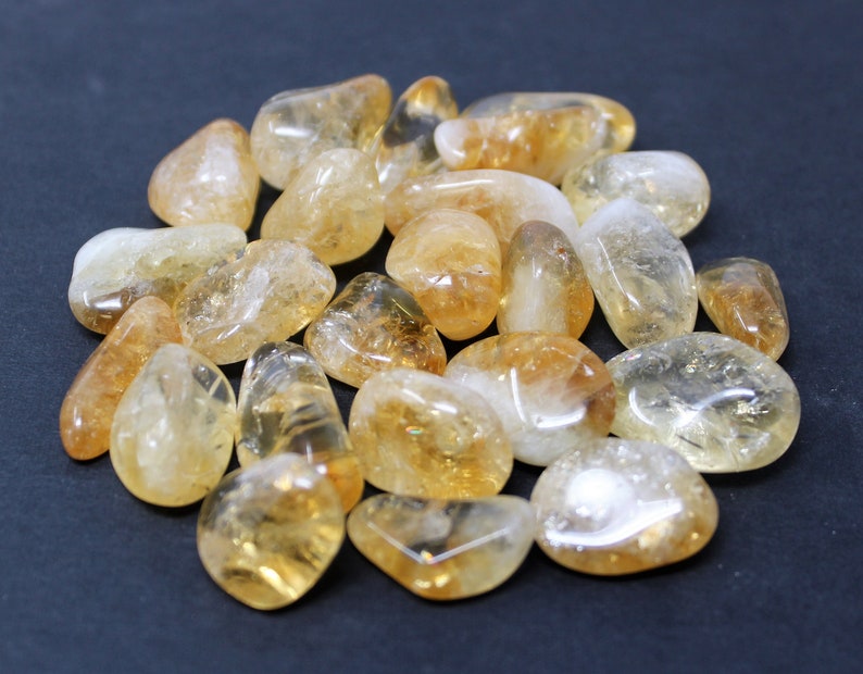 Citrine Tumbled Stones: Choose 2 oz 4 oz 8 oz or 1 lb Bulk | Etsy