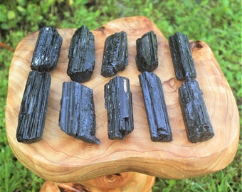 LARGE Black Tourmaline Rod / Log: Premium Extra A Grade, Shiny, Rough (3 - 4 oz) Large Black Tourmaline Log