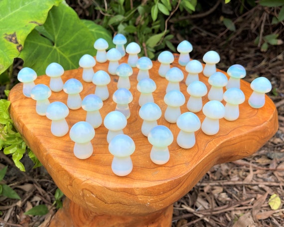 Opalite Crystal Mushrooms, 1.5" Tall & Chunky: Choose How Many (Premium Quality Opalite, Opalite Mushroom)