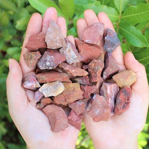 Red Jasper Rough Natural Chips, 0.5 - 1.25&quot;: Choose Ounces or lb Wholesale Bulk Lots (&#39;A&#39; Grade Rough Red Jasper Chips)