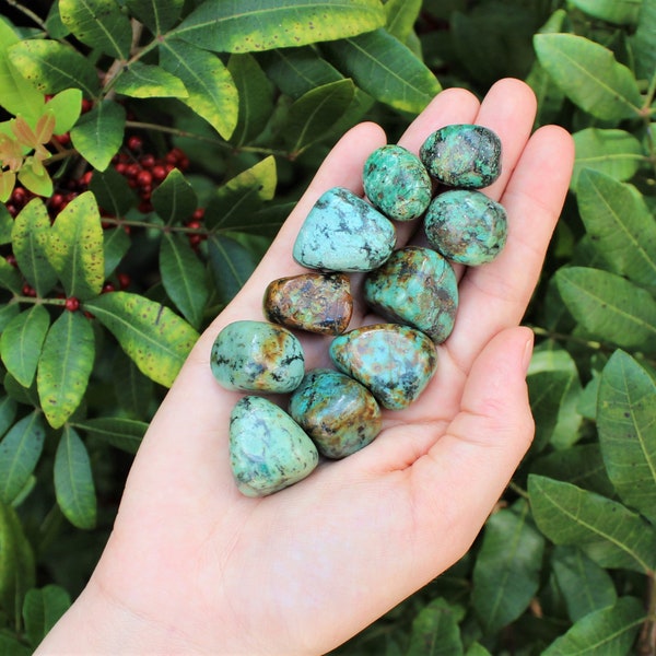 African Turquoise Tumbled Stones: Choose How Many Pieces (Premium Quality 'A' Grade)