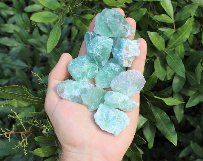 Light Fluorite Raw Natural Stones: Choose How Many Pieces (Premium Quality 'A' Grade)