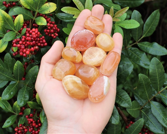 Honey Calcite Tumbled Stones: Choose How Many Pieces (Premium Quality 'A' Grade)