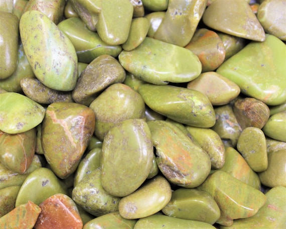 Green Opal Tumbled Stones: Choose Ounces or lb Bulk Wholesale Lots (Premium Quality 'A' Grade)