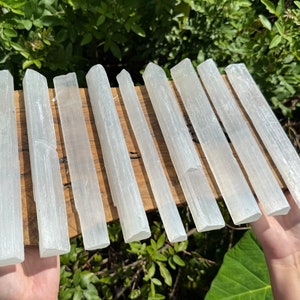 Selenite Sticks JUMBO 9 - 10&quot; Long Wholesale Bulk Lots - LARGE Natural Selenite Wands, Selenite Crystal Logs, Healing Crystals