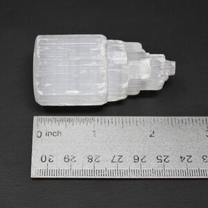 2 Selenite Towers & 2 Extra Grade Natural Black Tourmaline Logs - Home Protection Crystal Kit bild 9