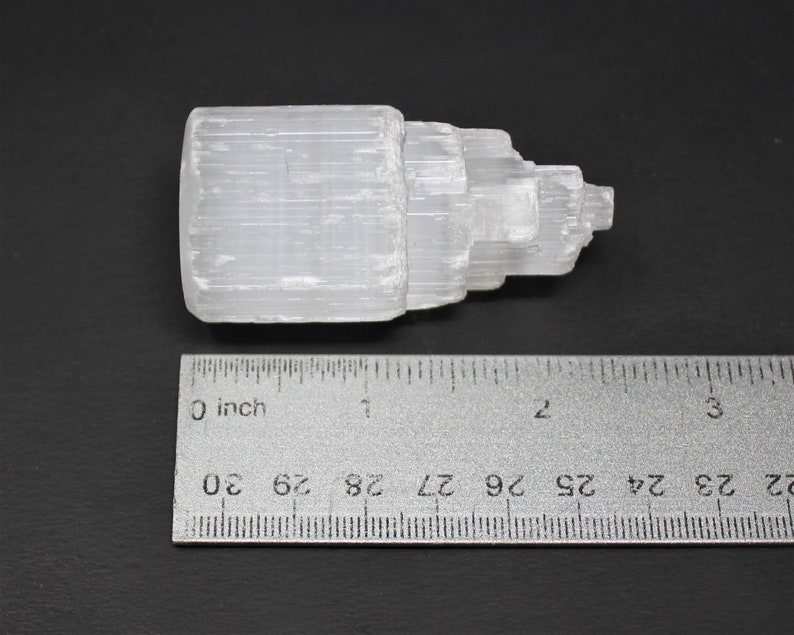 2 Selenite Towers & 2 Extra Grade Natural Black Tourmaline Logs - Home Protection Crystal Kit bild 9