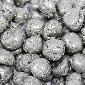 Pyrite Tumbled Stones: Choose Ounces or lb Bulk Wholesale Lots (Premium Quality &#39;A&#39; Grade, Pyrite Tumble Crystals, Fools Gold)