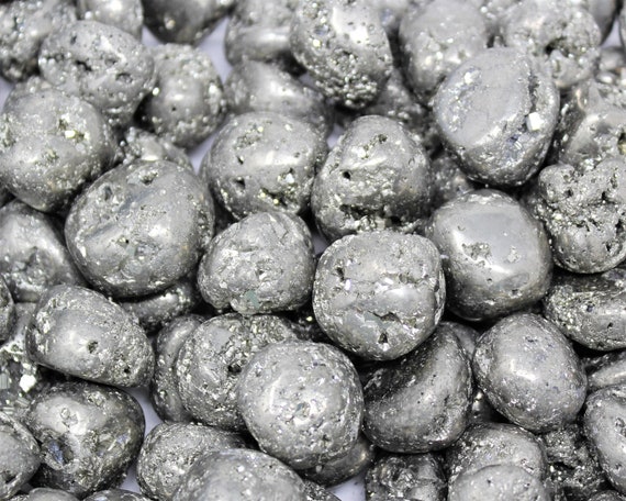 Pyrite Tumbled Stones: Choose Ounces or lb Bulk Wholesale Lots (Premium Quality 'A' Grade, Pyrite Tumble Crystals, Fools Gold)