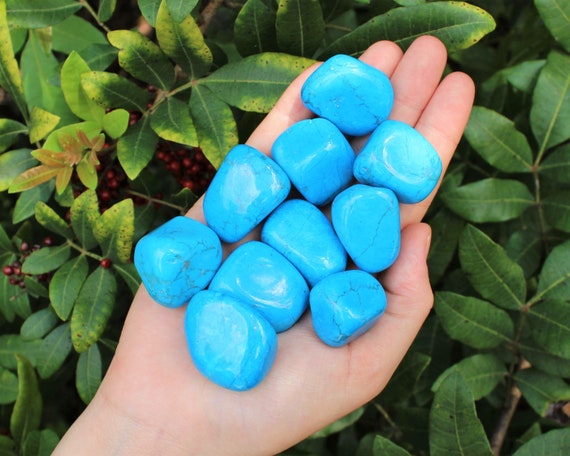 Blue Howlite Tumbled Stones: Choose How Many Pieces (Premium Quality 'A' Grade)