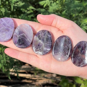 Amethyst Worry Stone - Choose How Many (Smooth Polished Worry Stone, Amethyst Palm Stone, Amethyst Pocket Stone)
