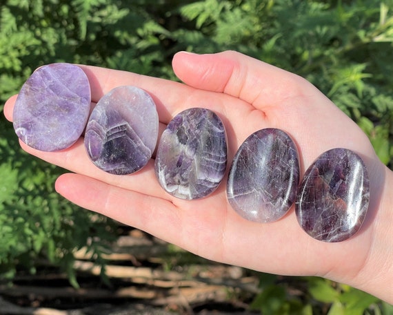 Amethyst Worry Stone - Choose How Many (Smooth Polished Worry Stone, Amethyst Palm Stone, Amethyst Pocket Stone)