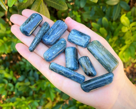 Tumbled Blue Kyanite, RARE 'AAA' Quality Blue Kyanite Crystals: Choose How Many (Blue Kyanite Polished Crystals)