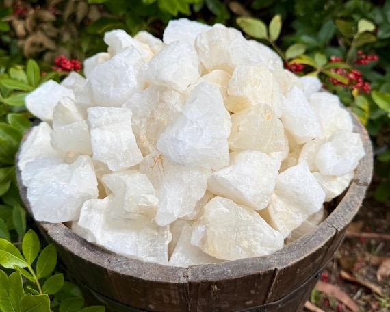 Rough White Calcite Crystals: Choose Ounces or lb Bulk Wholesale Lots (Premium Quality 'A' Grade Natural Raw Calcite Stones)