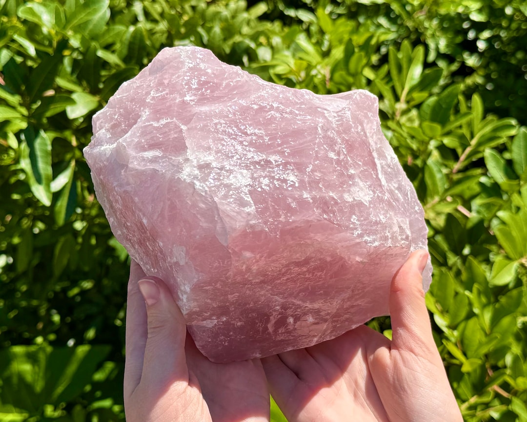 JUMBO Rose Quartz Raw Natural Stones, 1 - 12 lb Range - You Choose Size (Premium Quality 'A' Grade Rough Rose Quartz Crystals, Love Stone)