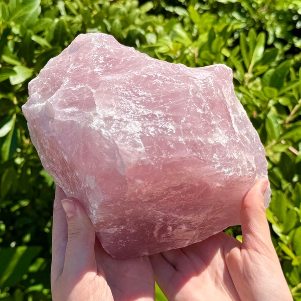 Piedras naturales de cuarzo rosa en bruto JUMBO, cristales de cuarzo rosa sin tratar - Elija el tamaño (grado 'A')