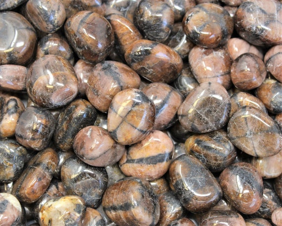 Chiastolite Tumbled Stones: Choose Ounces or lb Bulk Wholesale Lots (Premium Quality 'A' Grade, Andalusite)