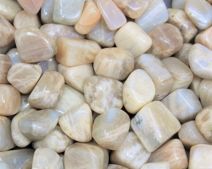Moonstone Tumbled Stones: Choose Ounces or lb Bulk Wholesale Lots (Premium Quality 'A' Grade)