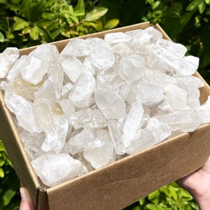 Wholesale Clear Quartz Crystal Points Box - 20 lbs of CRAZY CHEAP Natural Quartz Points (CLEARANCE Clear Quartz Points)