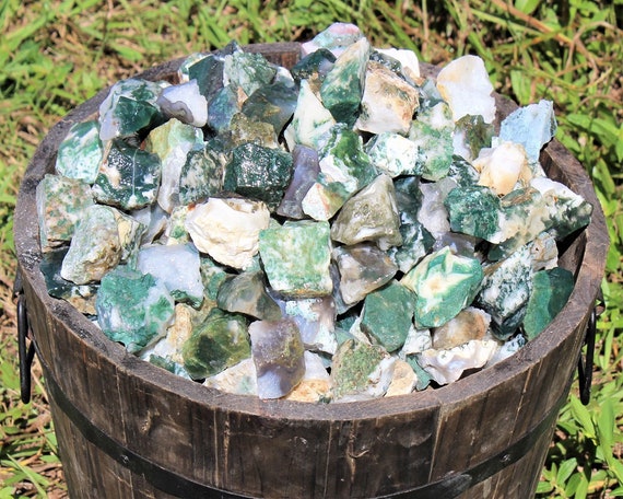 Tree Agate Rough Natural Stones: Choose Ounces or lb Bulk Wholesale Lots (Premium Quality 'A' Grade Raw Tree Agate Crystals)